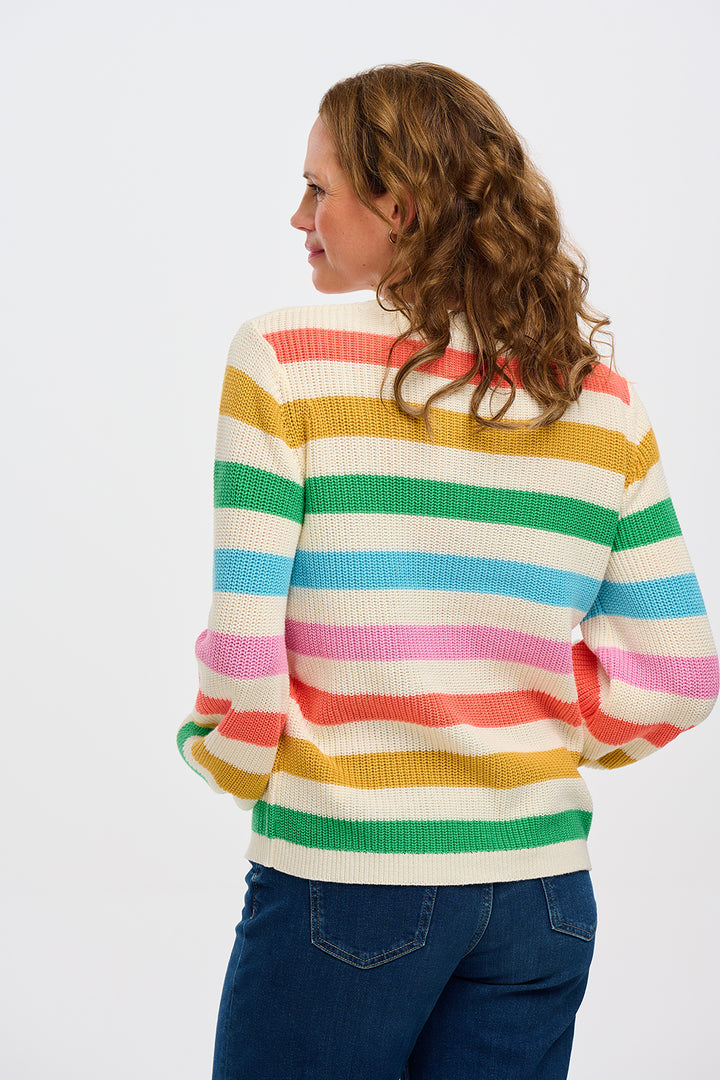 Marina Jumper - Off-White, Rainbow Stripes