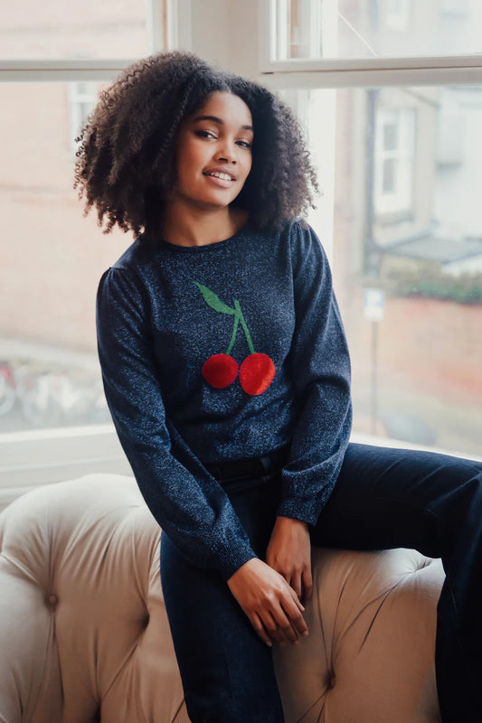 Tiff Jumper - Navy, Cherry Good