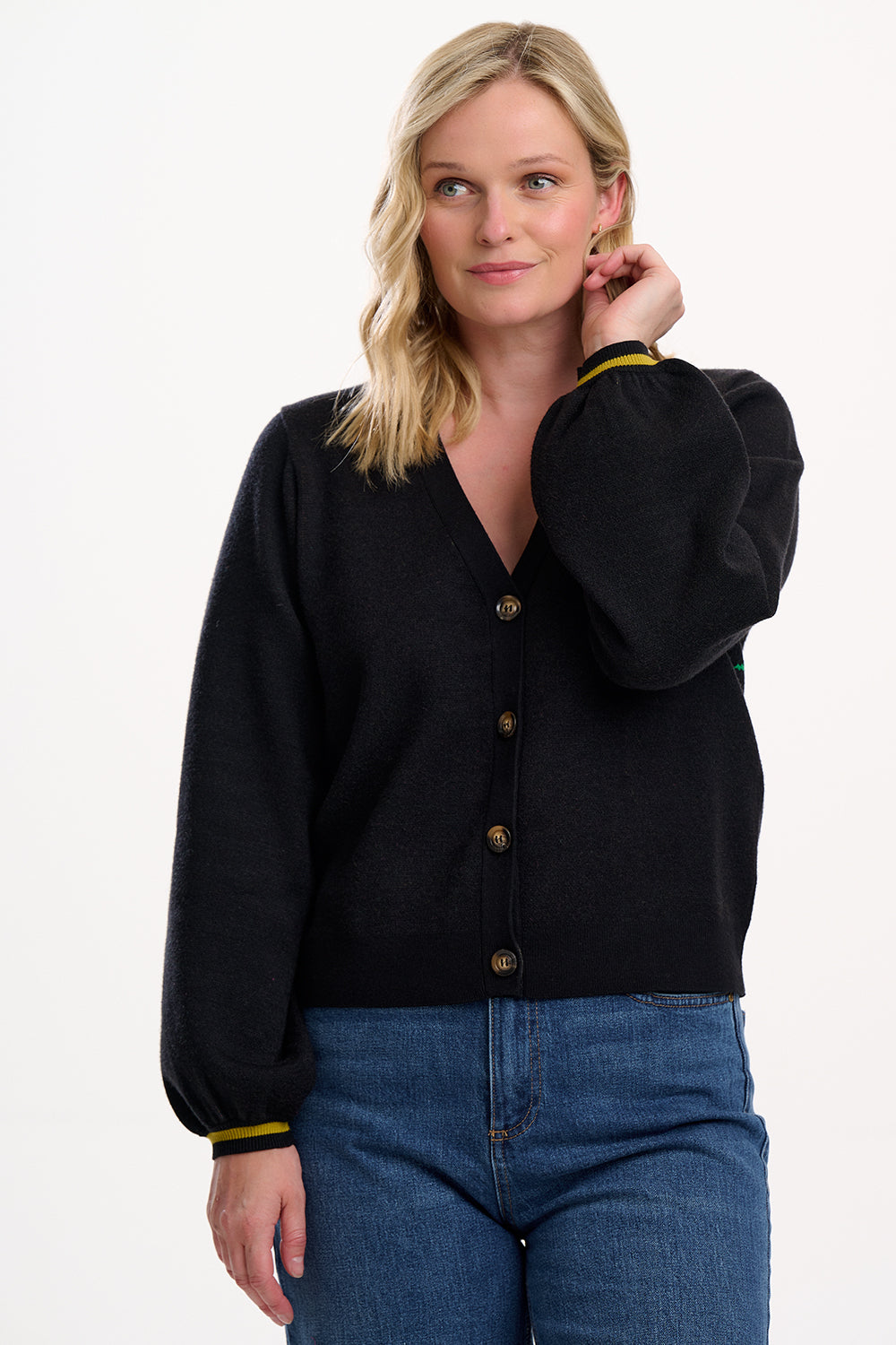 Adrian Cardigan - Black, Snake Floral