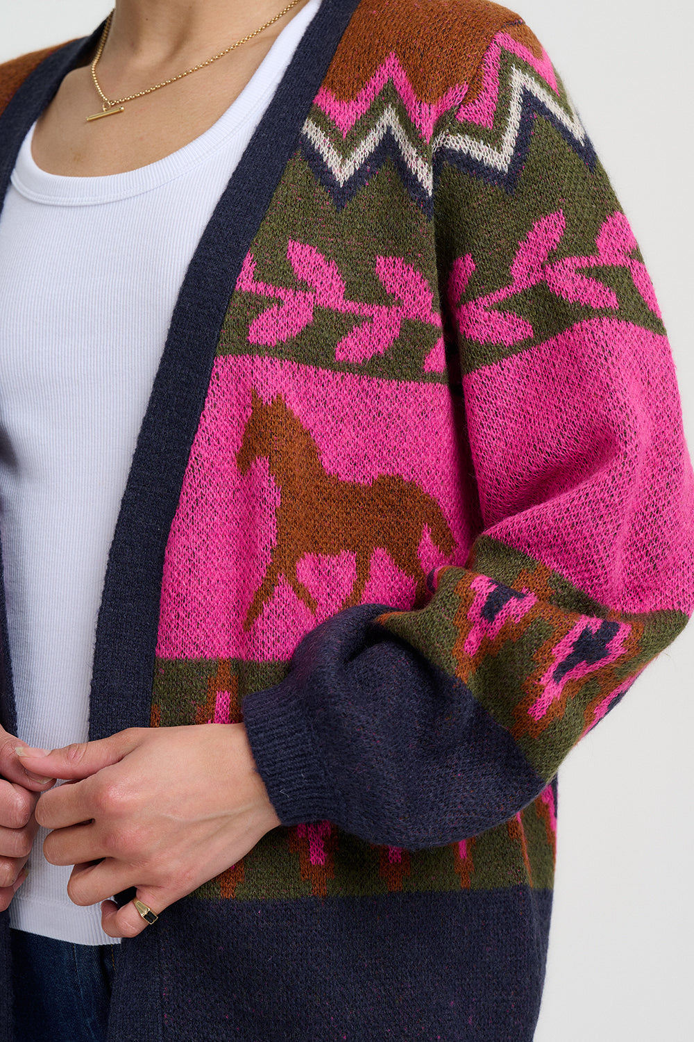 Yvette Cardigan - Multi, Running Horses