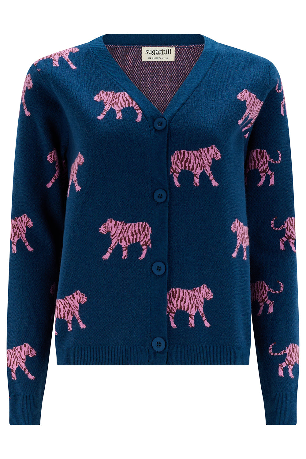 Jennifer Cardigan - Teal, Tiger Print