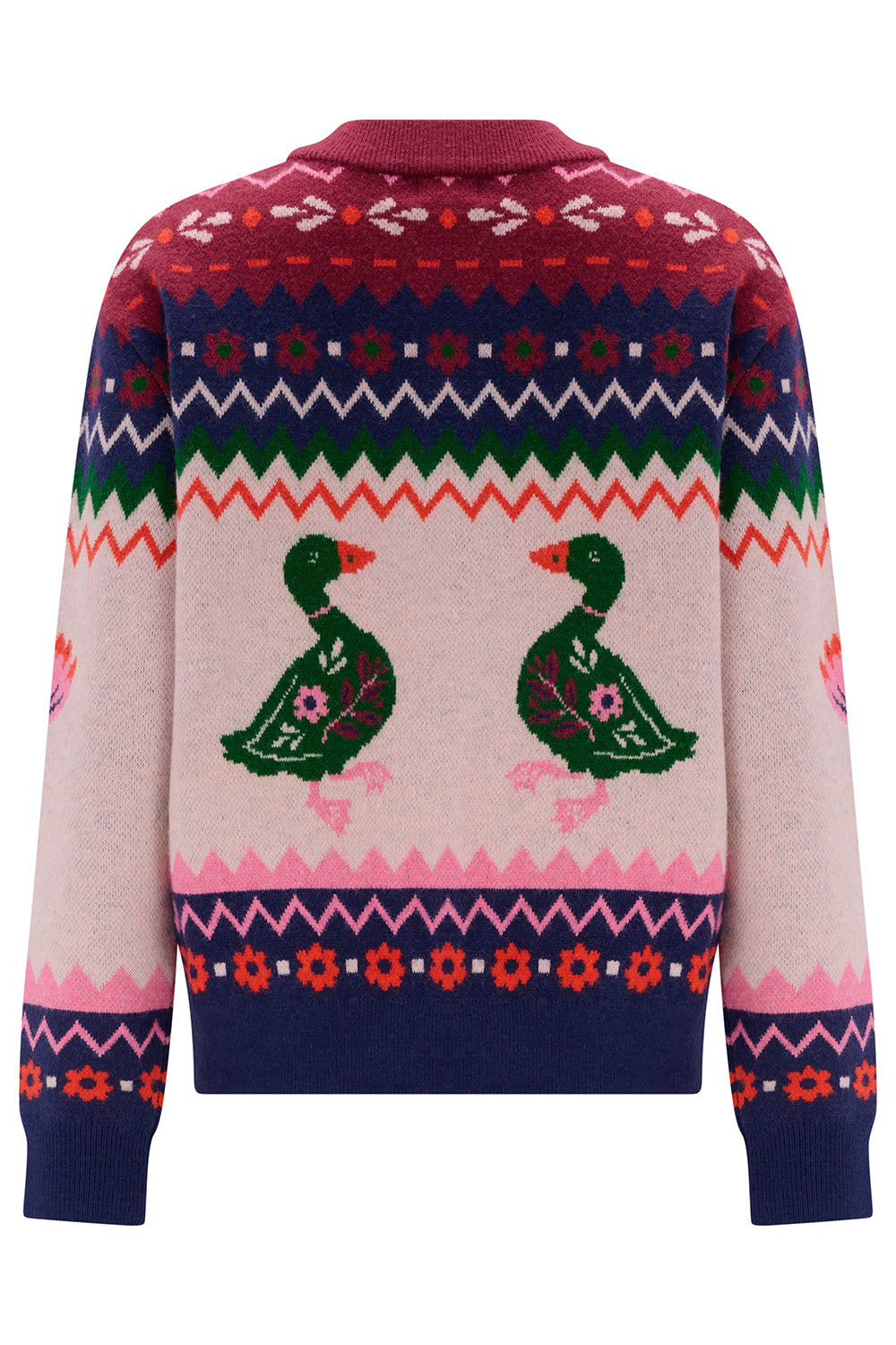 Solana Knitted Bomber Jacket - Navy Ducks