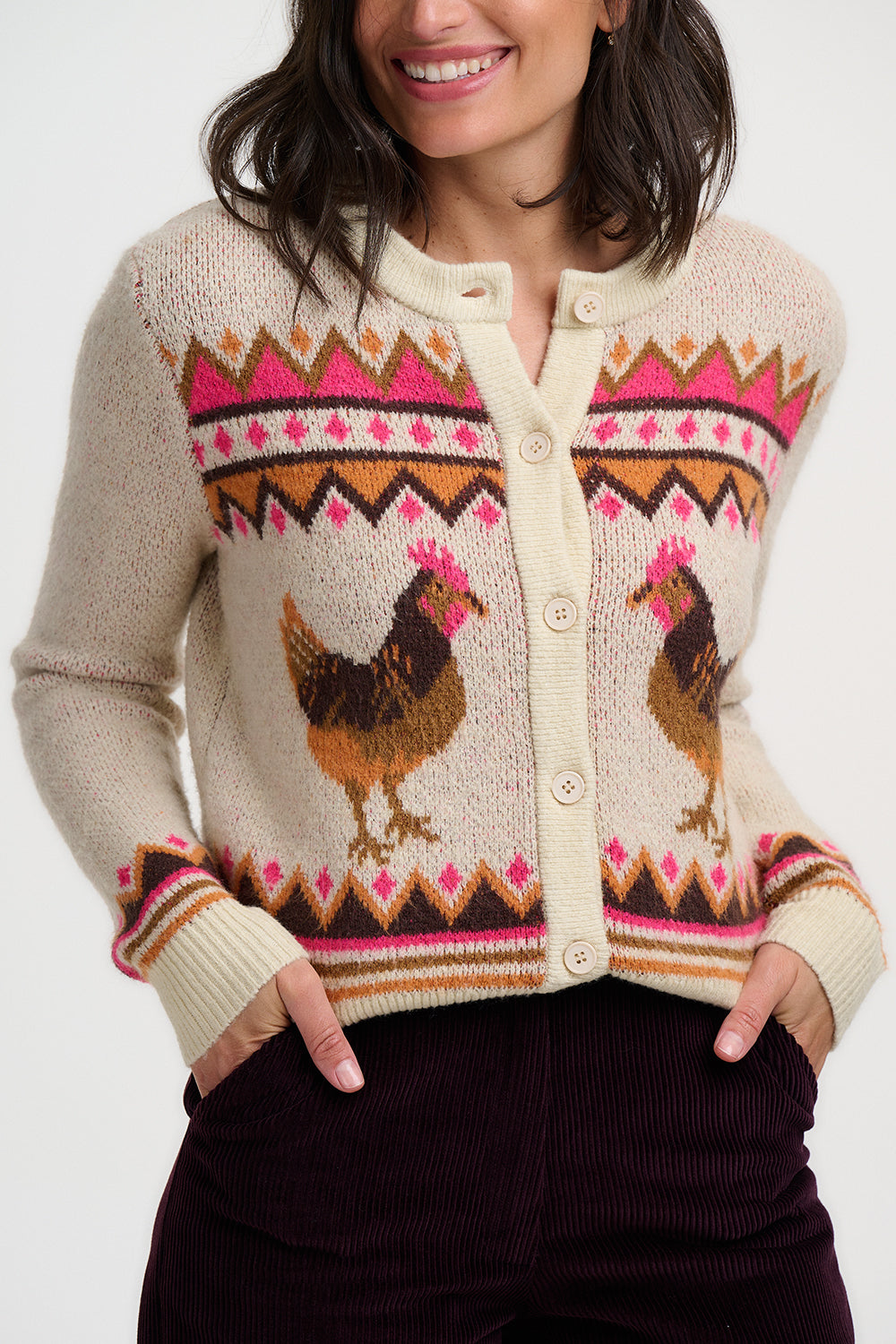 Larisa Cardigan - Cream, Country Chickens
