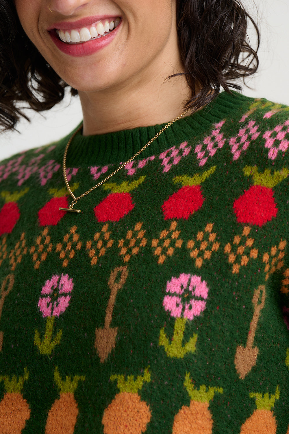 Laverne Jumper - Green, Allotment Fairisle