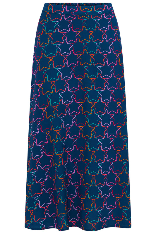 Rosalind Skirt - Teal, Interlocking Stars
