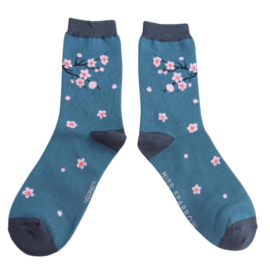 Blossom Tree Bamboo Socks Blue