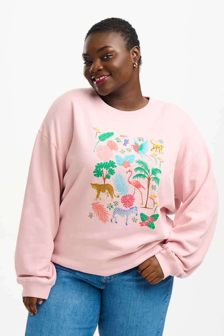 Noah Sweatshirt - Peach, Tropical Safari