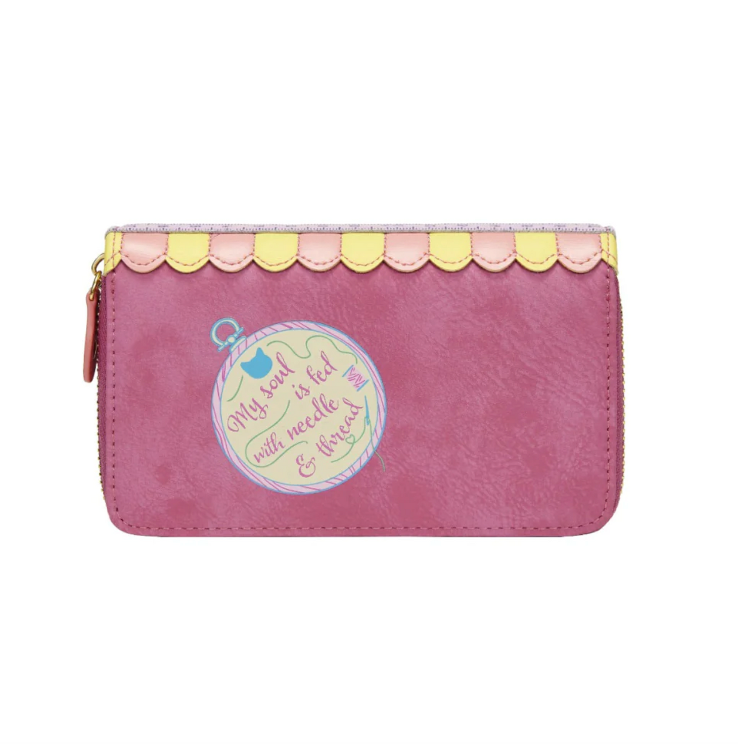 Sewing Shop - Raspberry Edition Medium Ziparound Wallet