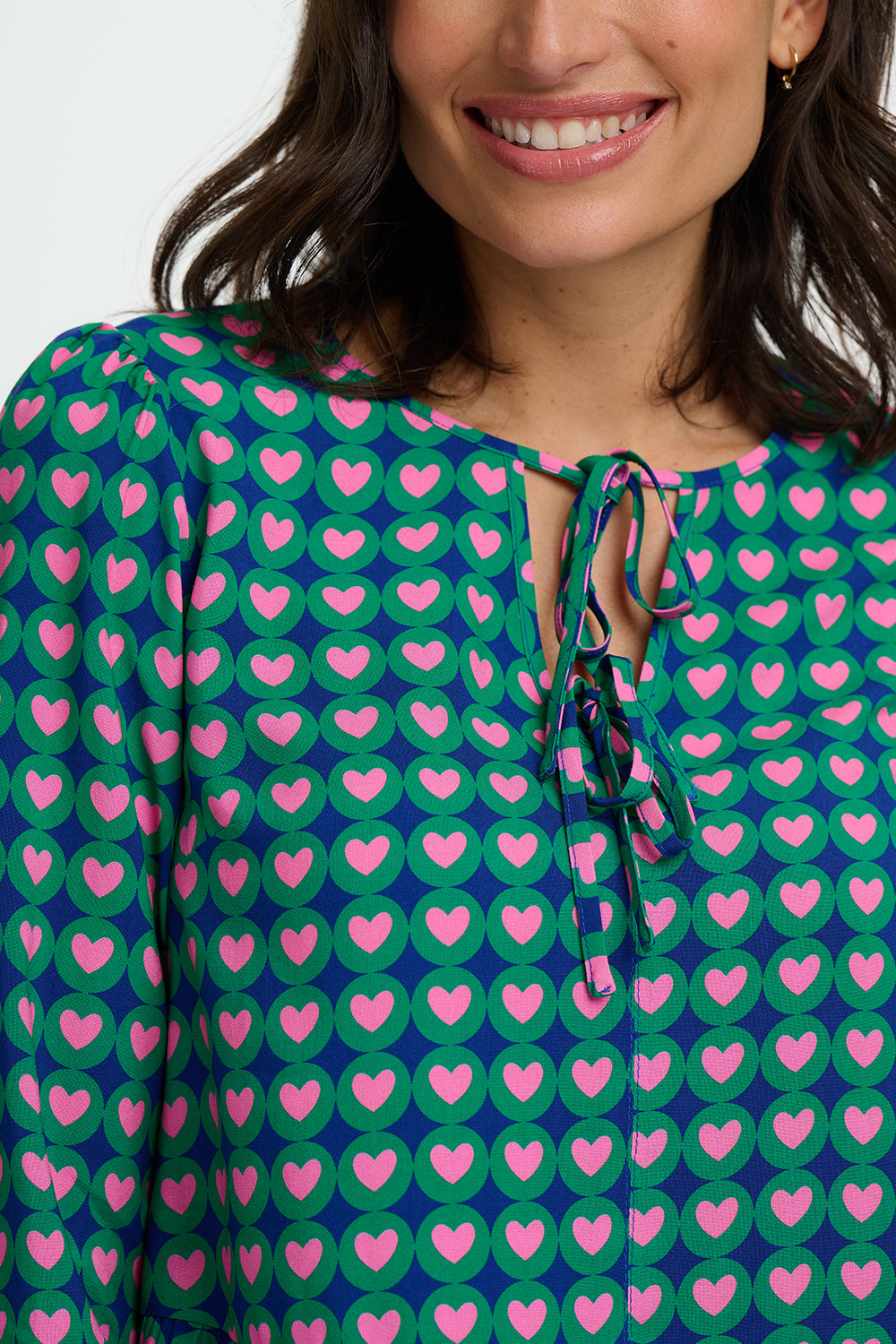 Olina Top - Navy, Heart Tile