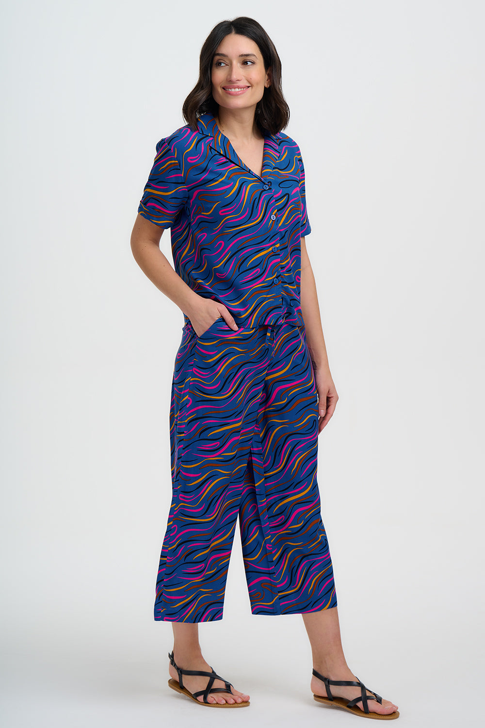 Odele Shirt - Bright Navy, Jazz Waves
