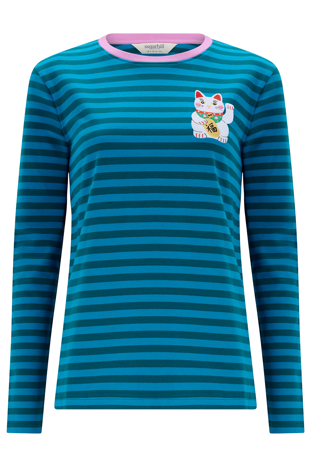 Brunswick Jersey Top - Blue Green Lucky Cat