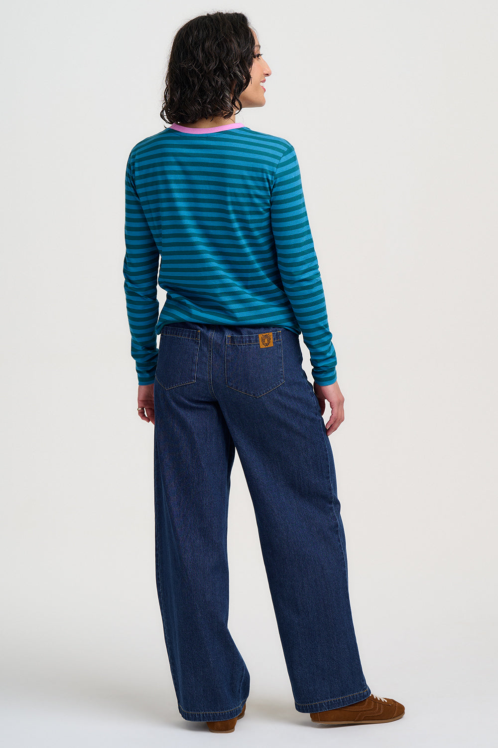 Brunswick Jersey Top - Blue Green Lucky Cat