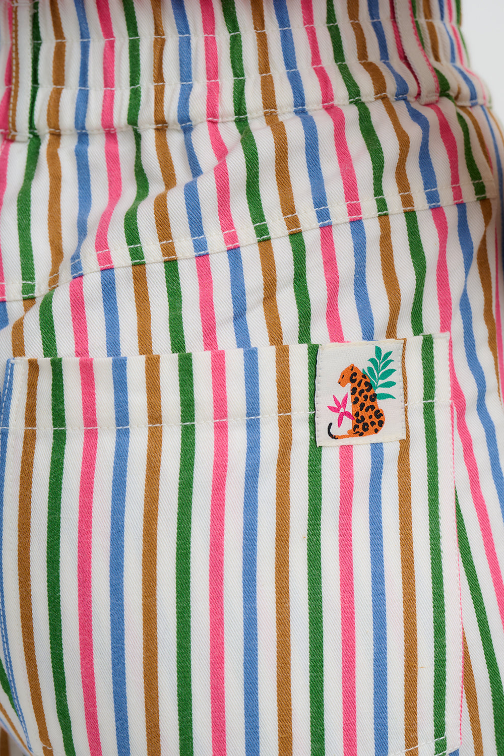 Charlene Cropped Trousers - Multi, Colourful Canvas Stripe