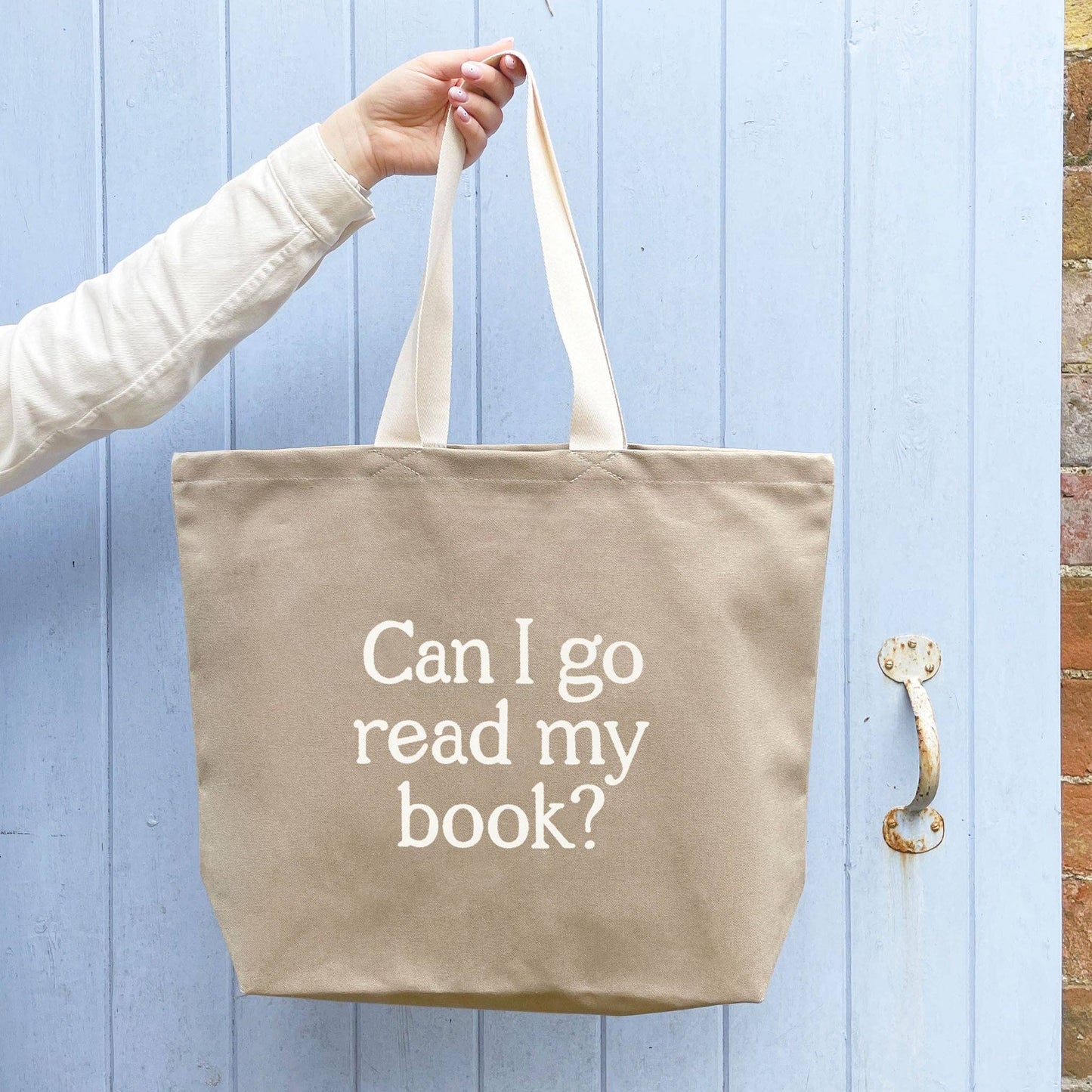 Can I Go Read My Book? - Stone Canvas Tote Bag