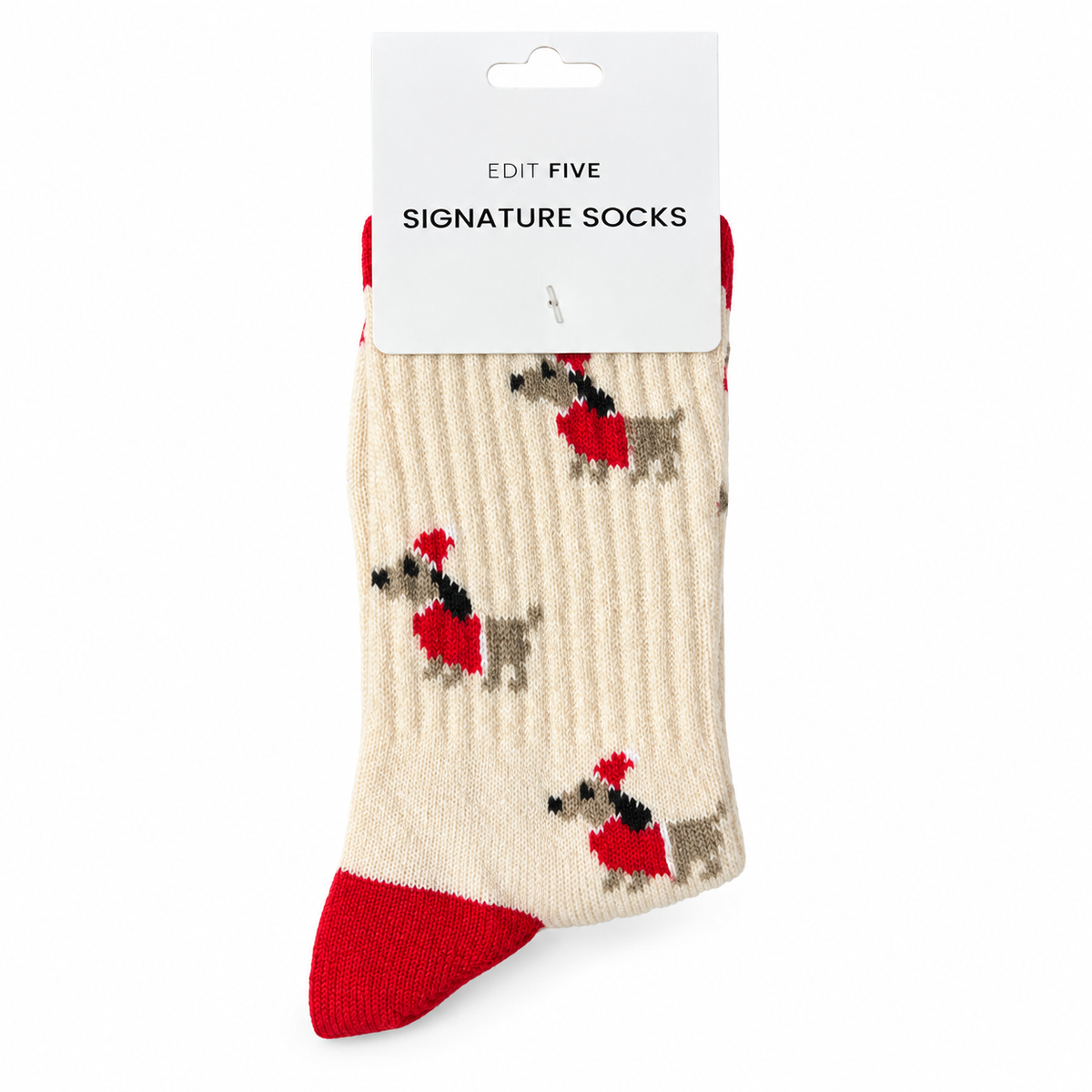 Wool Blend Socks - Christmas Festive Dachshund