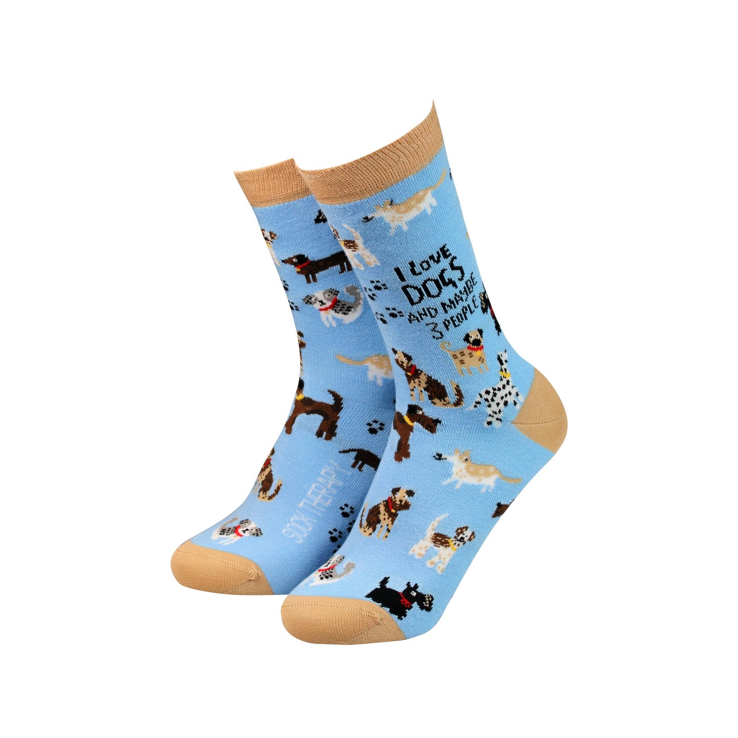I love Dogs and maybe 3 people  - Bamboo Socks