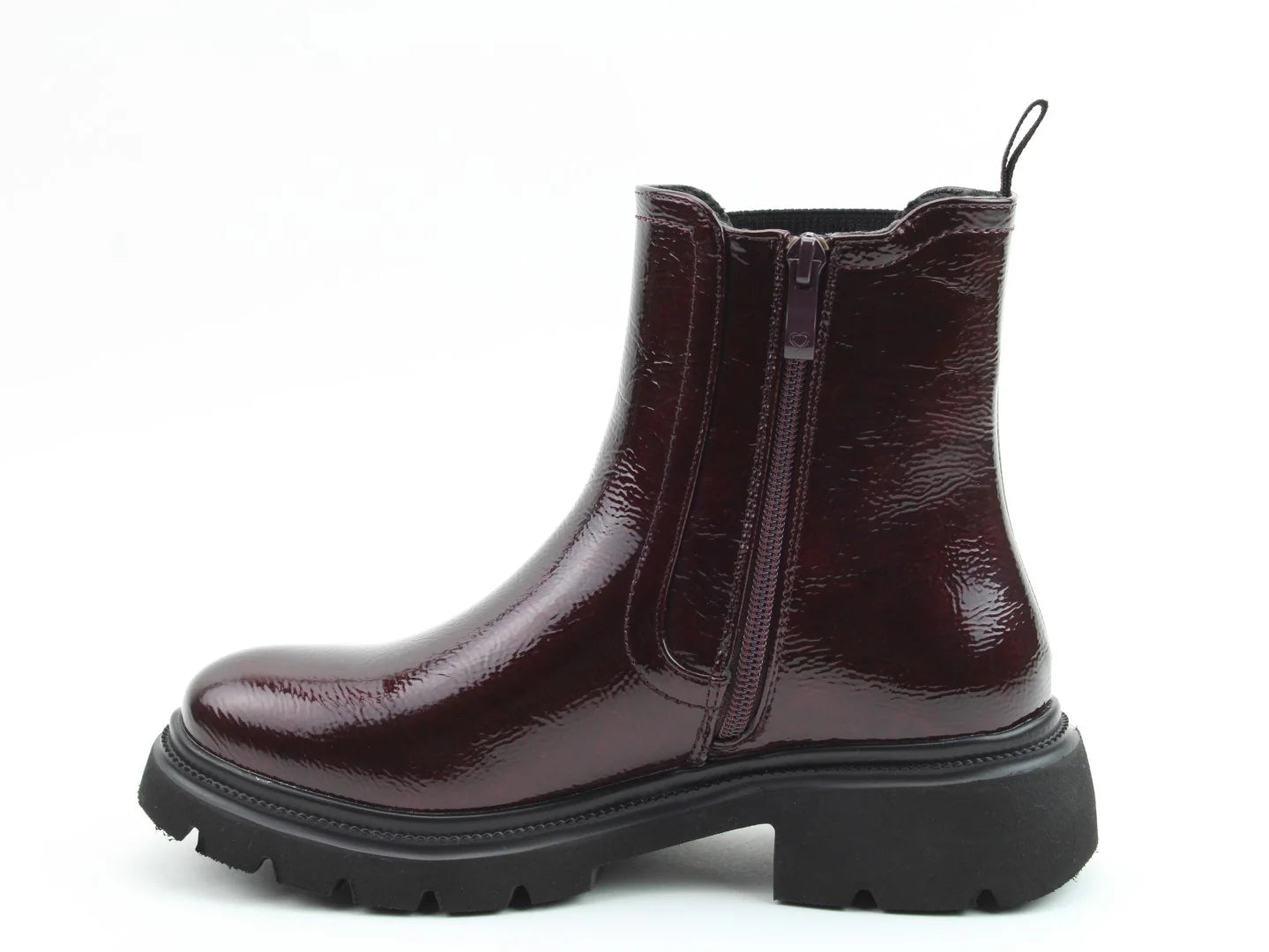 Zeta Boots - Claret Burgundy Patent