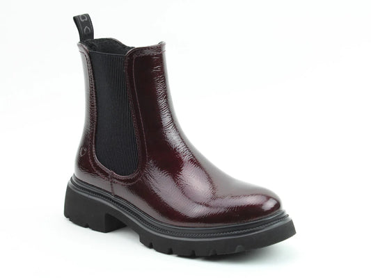 Zeta Boots - Claret Burgundy Patent