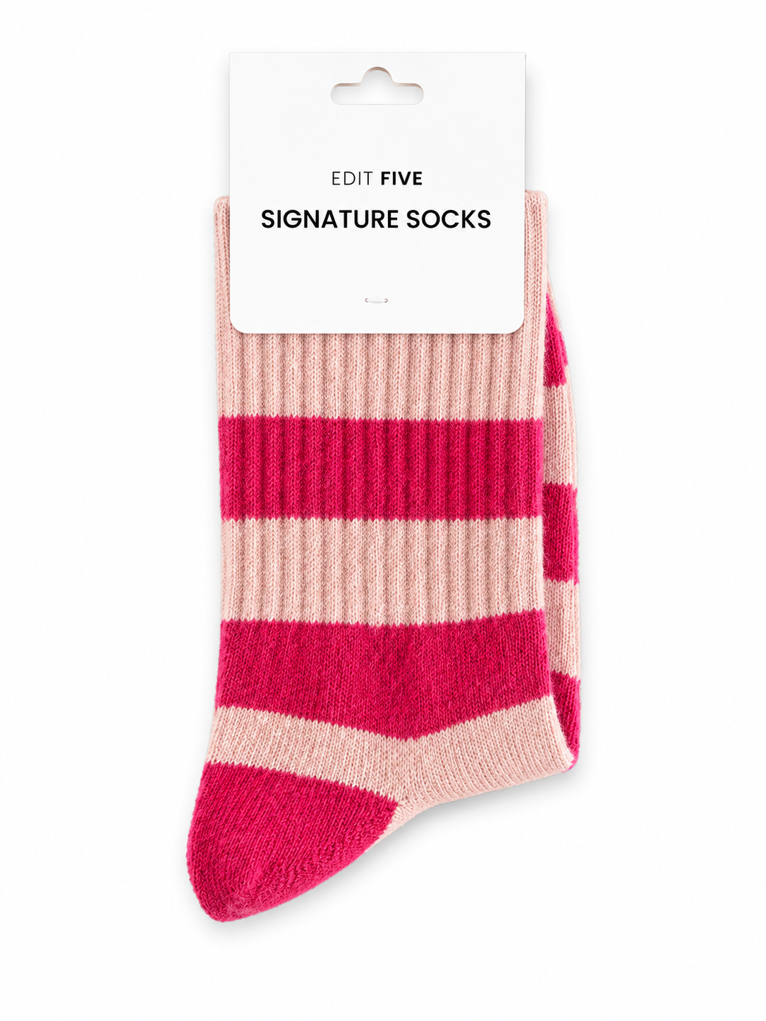 Wool Blend Socks - Cherry Pink and Baby Pink Striped