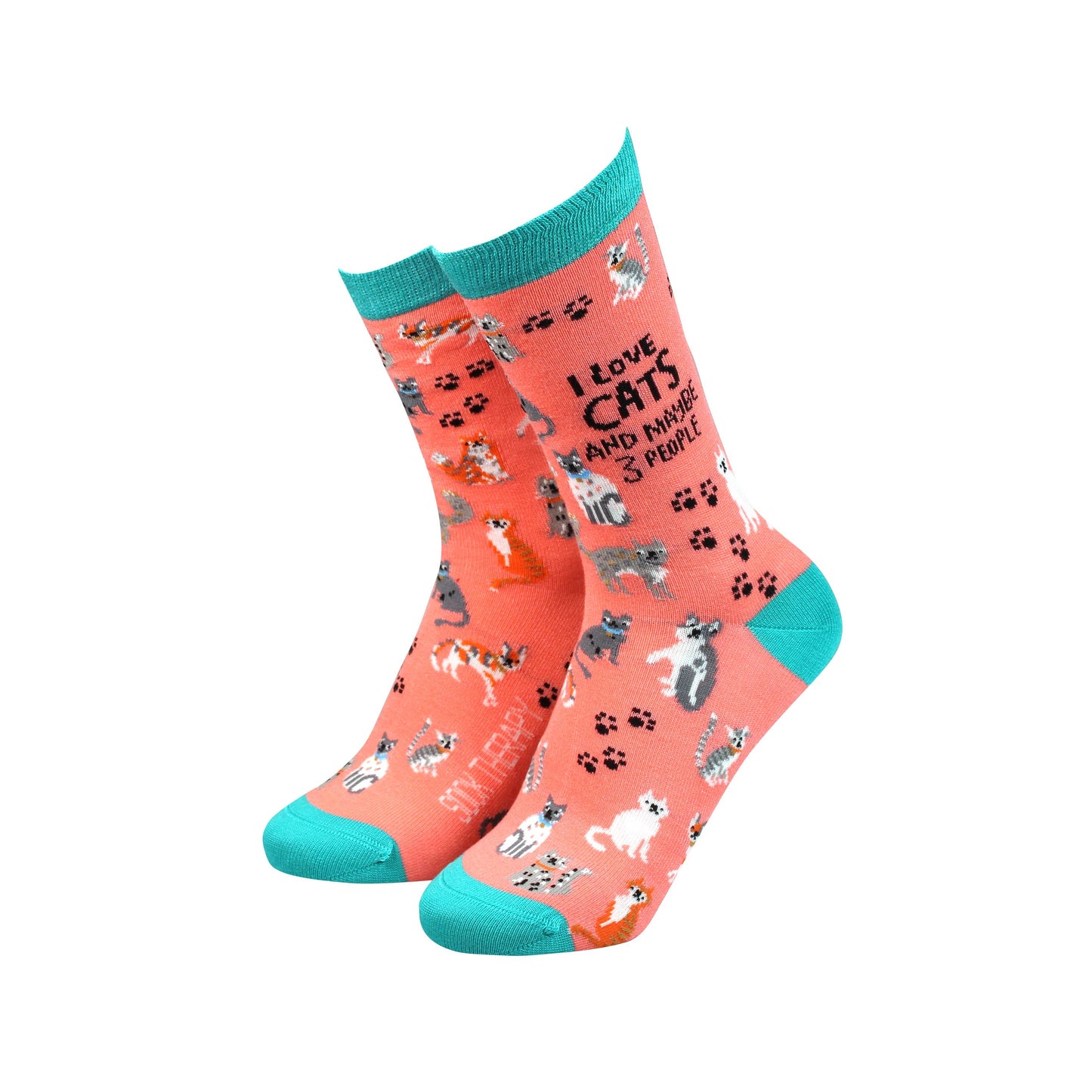 I Love Cats and maybe 3 people - Bamboo Socks