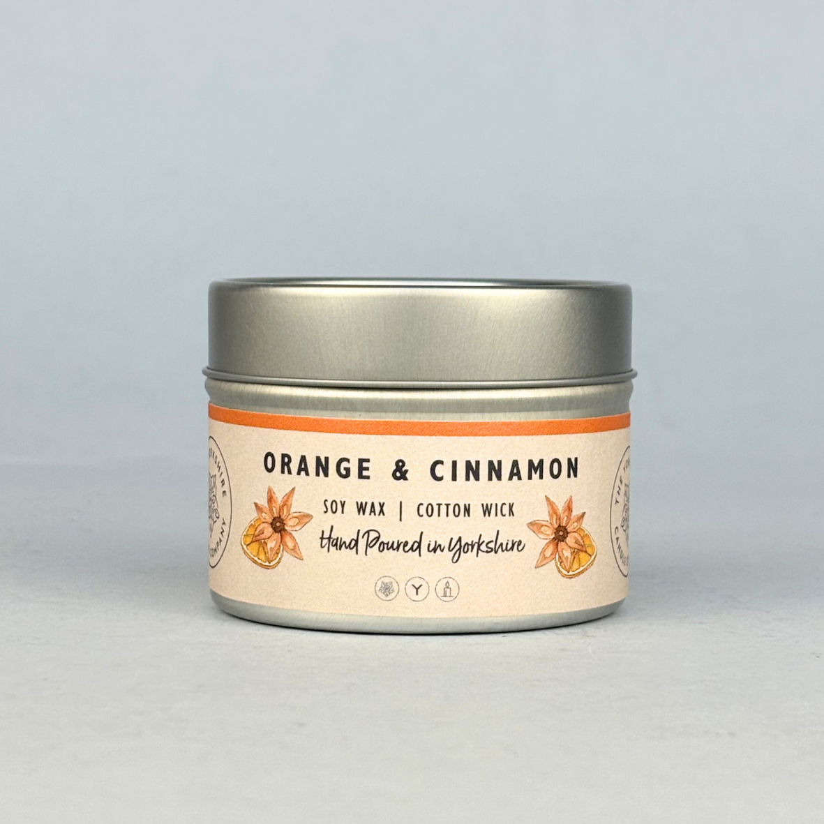Orange & Cinnamon Small Tin | Scented Candle | Soy Wax