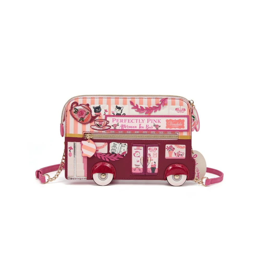 Perfectly Pink Afternoon Tea Bus - Pouch Bag