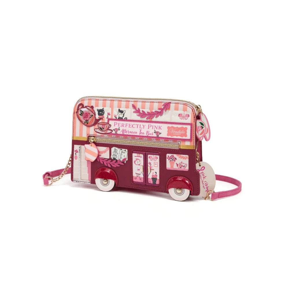 Perfectly Pink Afternoon Tea Bus - Pouch Bag