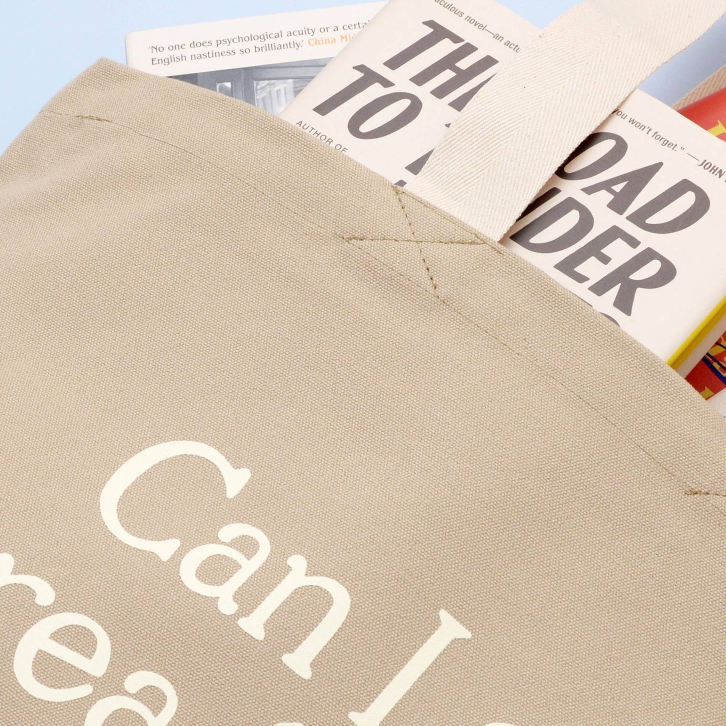 Can I Go Read My Book? - Stone Canvas Tote Bag