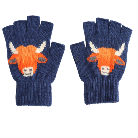 Highland Cow Fingerless Gloves