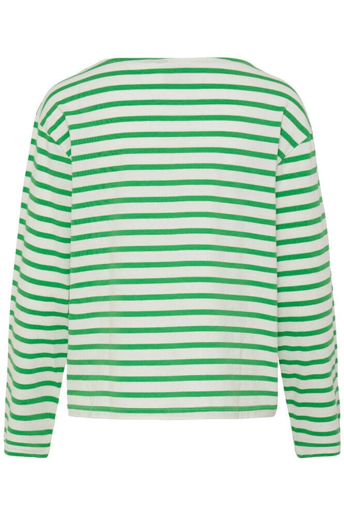 Ihmira Boatneck Top - Long Sleeve Kelly Green Stripe