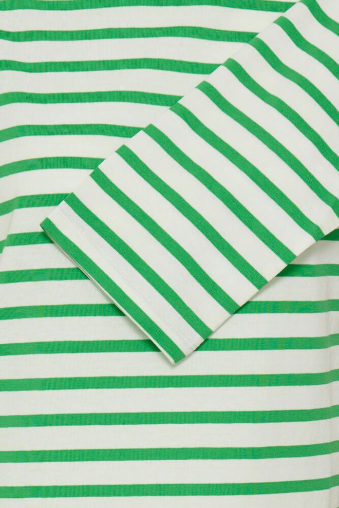Ihmira Boatneck Top - Long Sleeve Kelly Green Stripe