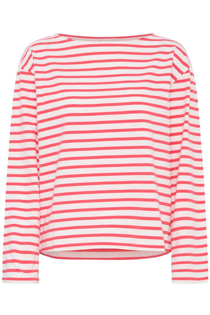 Ihmira Boatneck Top - Long Sleeve Teaberry Stripe