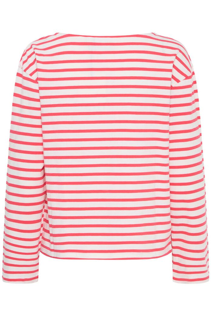 Ihmira Boatneck Top - Long Sleeve Teaberry Stripe