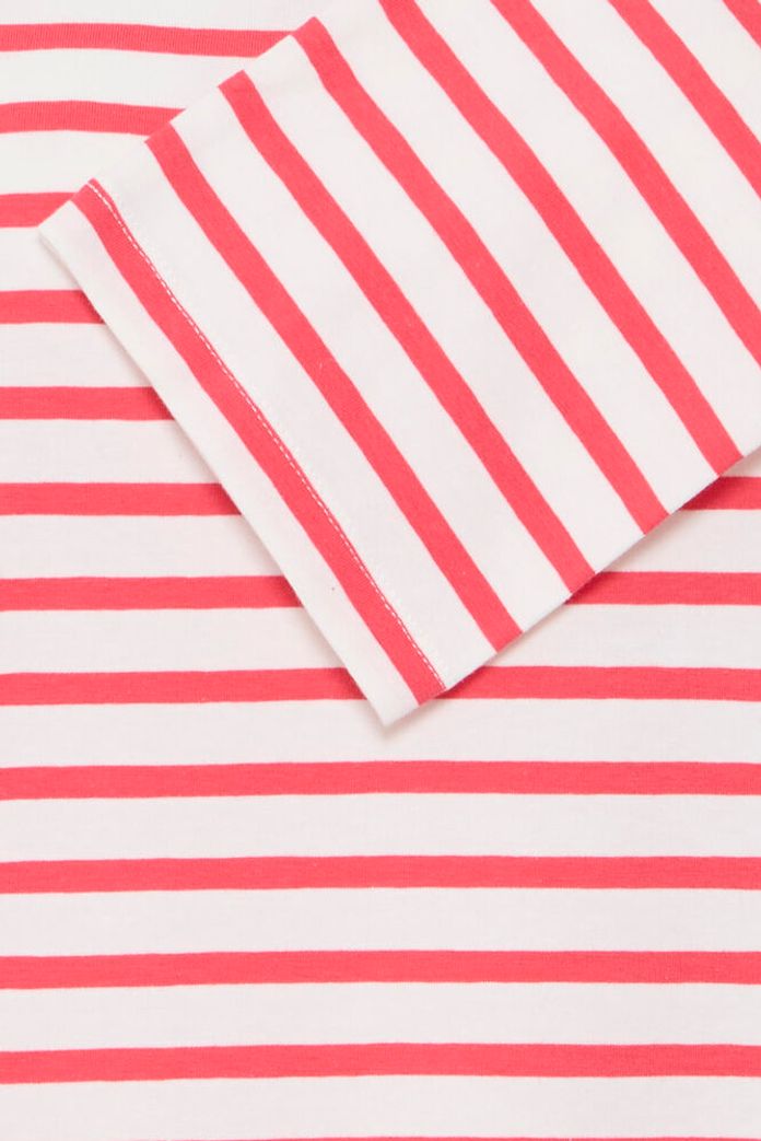 Ihmira Boatneck Top - Long Sleeve Teaberry Stripe