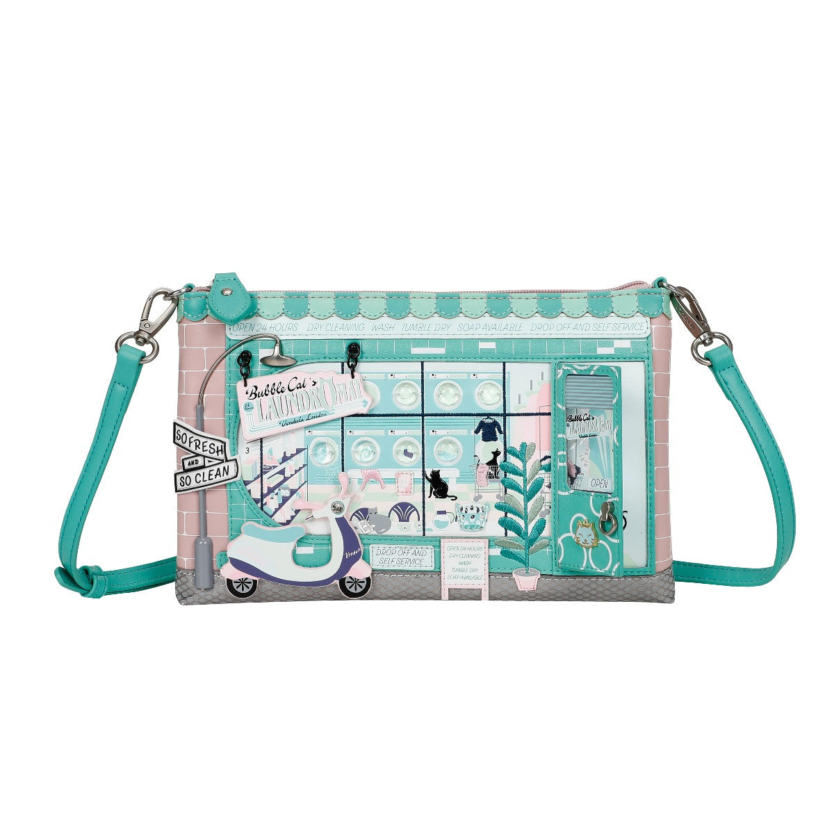 Bubble Cats Laundromat Kate Bag