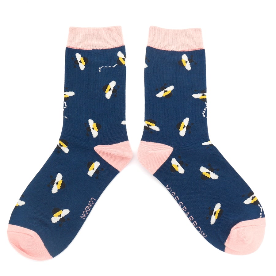 Buzzy Bees Socks Navy