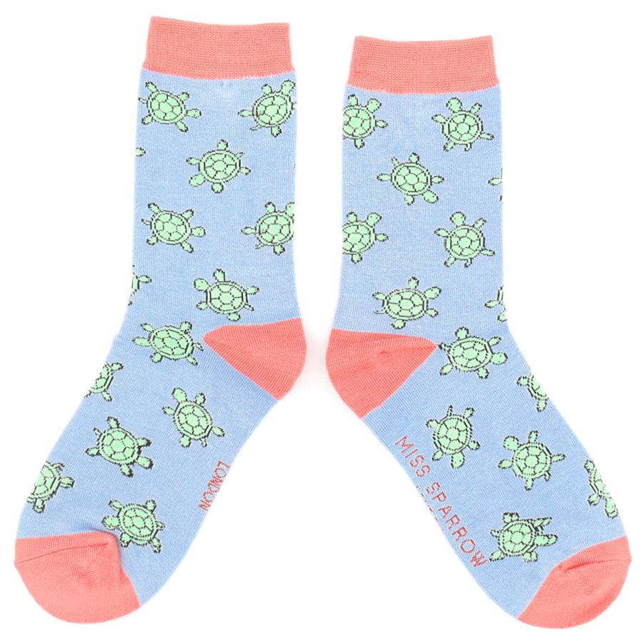Cute Turtles Socks Powder Blue