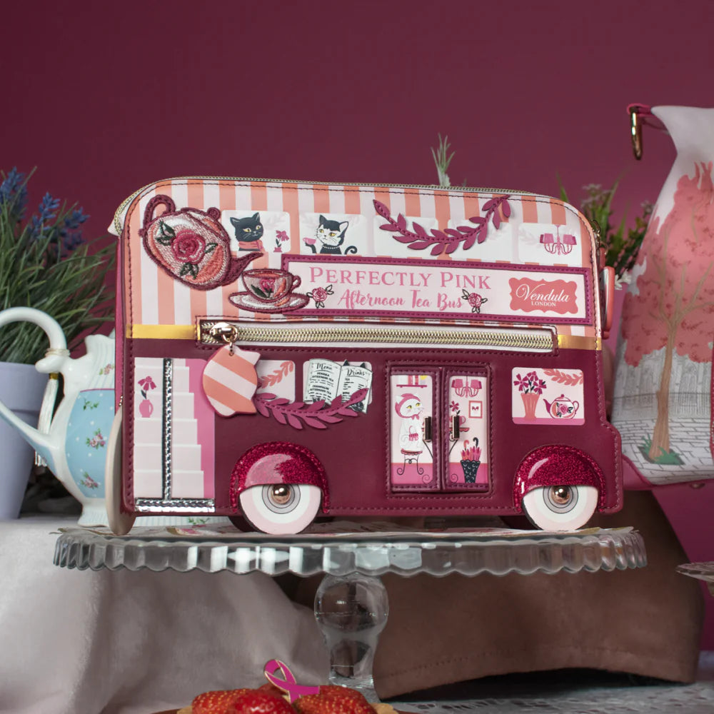Perfectly Pink Afternoon Tea Bus - Pouch Bag