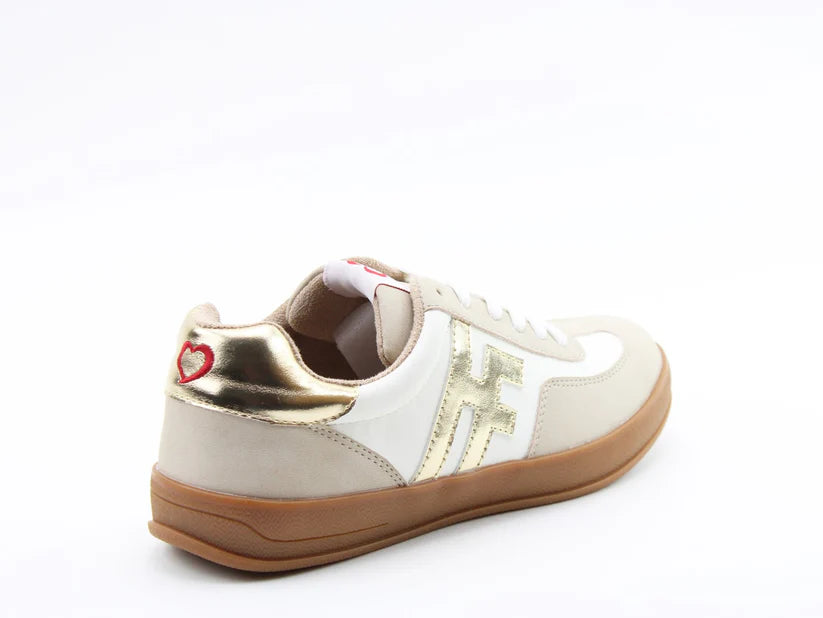 Madison Trainers - Taupe/White/Gold