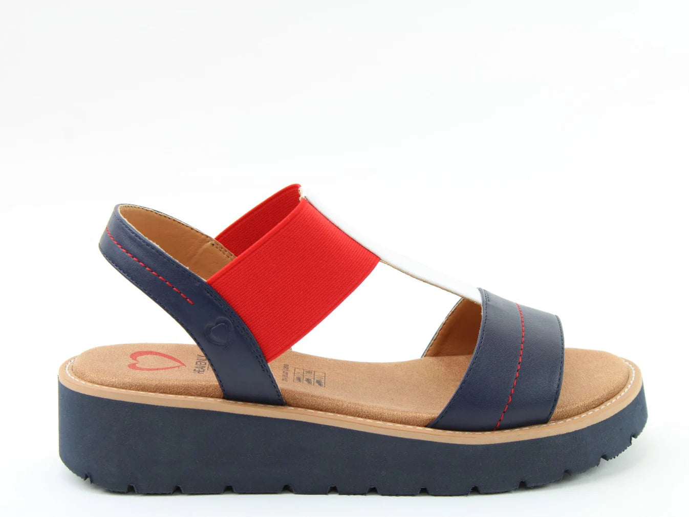 Mika Sandals - Navy/Red/White