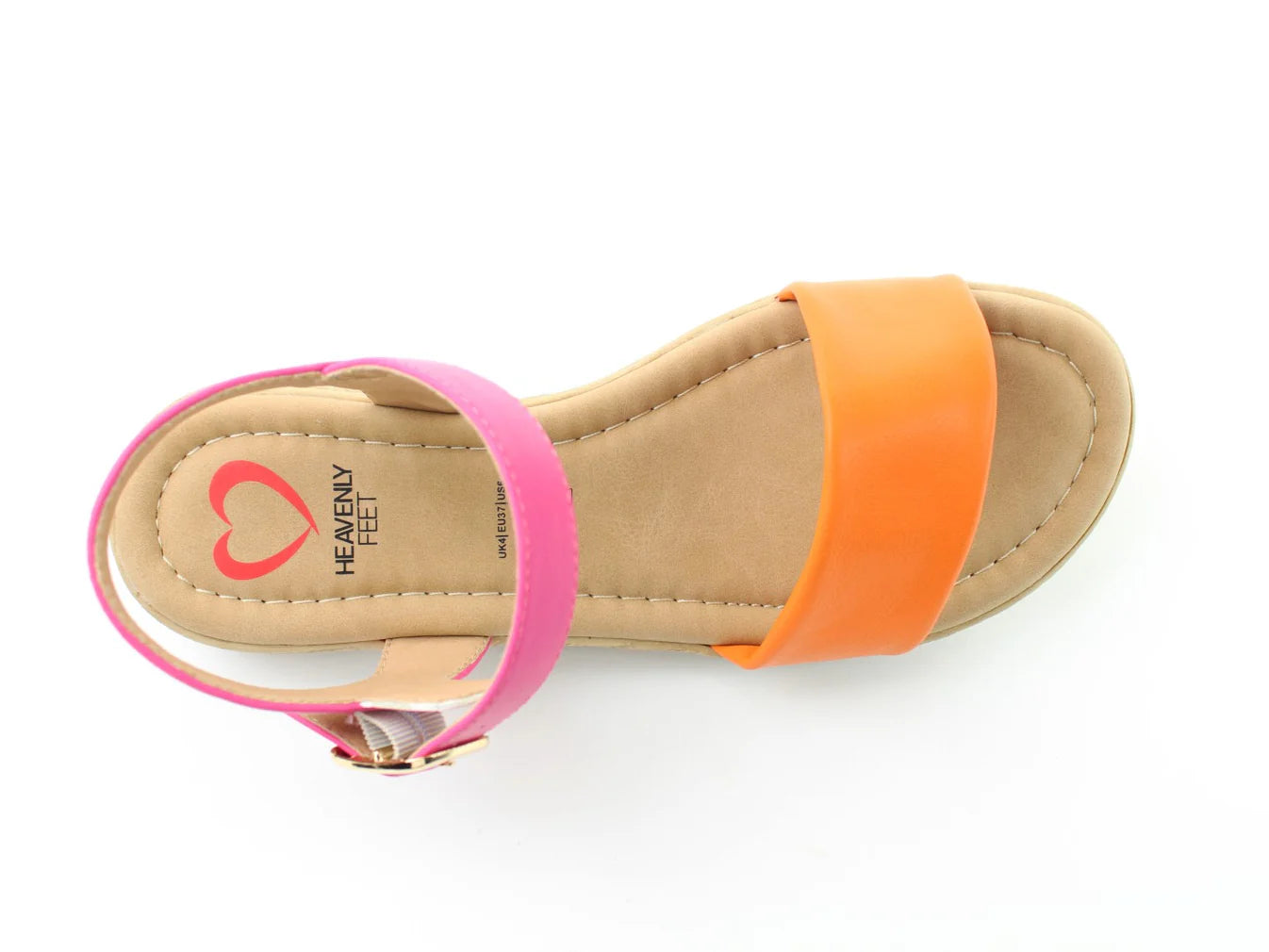 Sara Sandals - Orange/Fuchsia