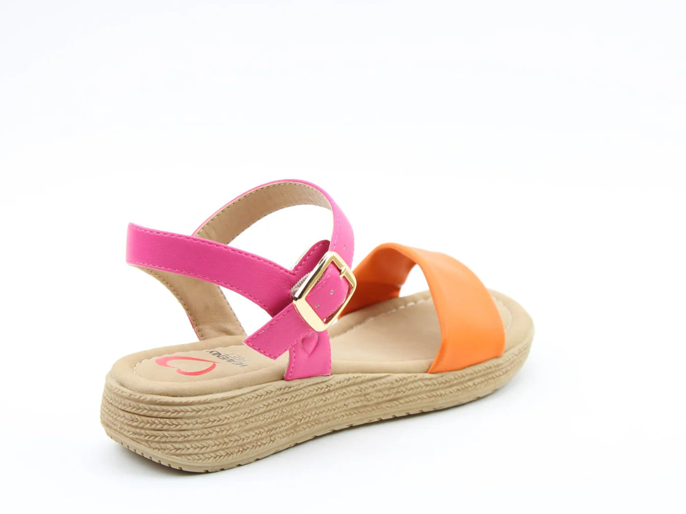 Sara Sandals - Orange/Fuchsia