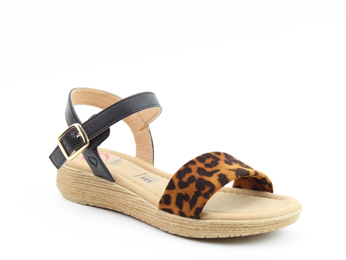Sara Sandals - Black/Leopard