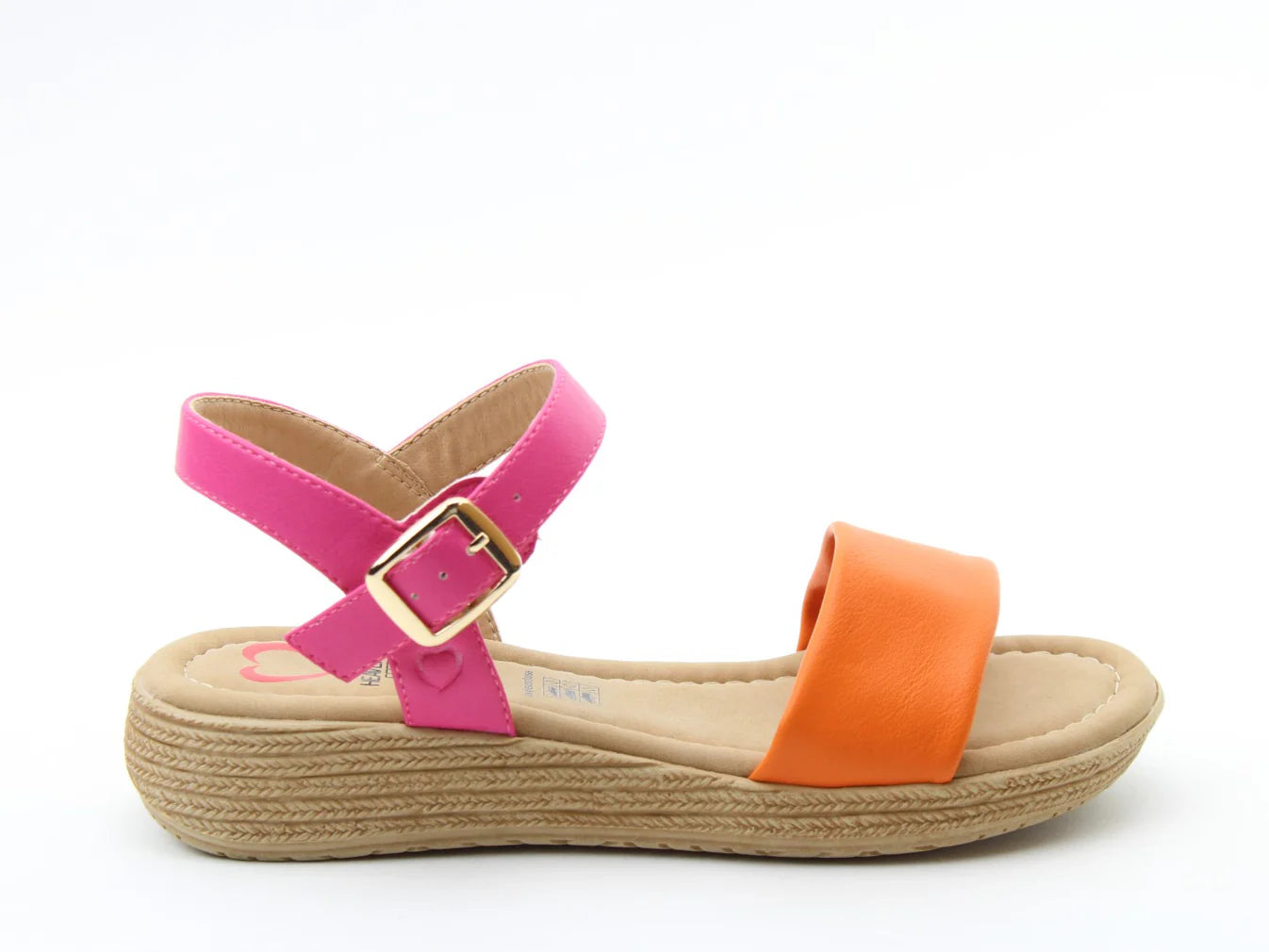 Sara Sandals - Orange/Fuchsia