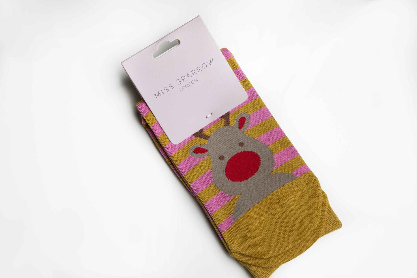 Reindeer Socks Mustard