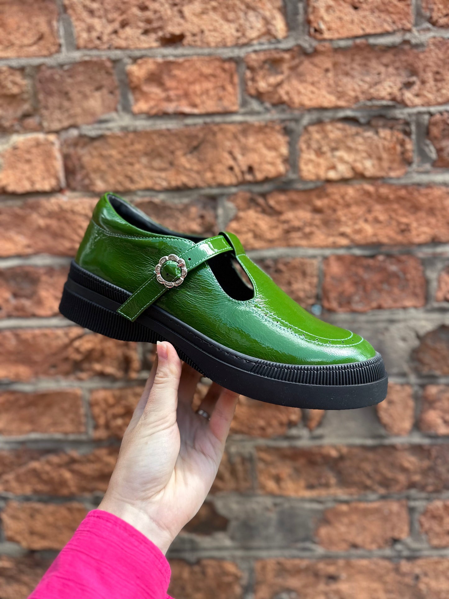 Emerald Patent T Bar Leigh Shoe