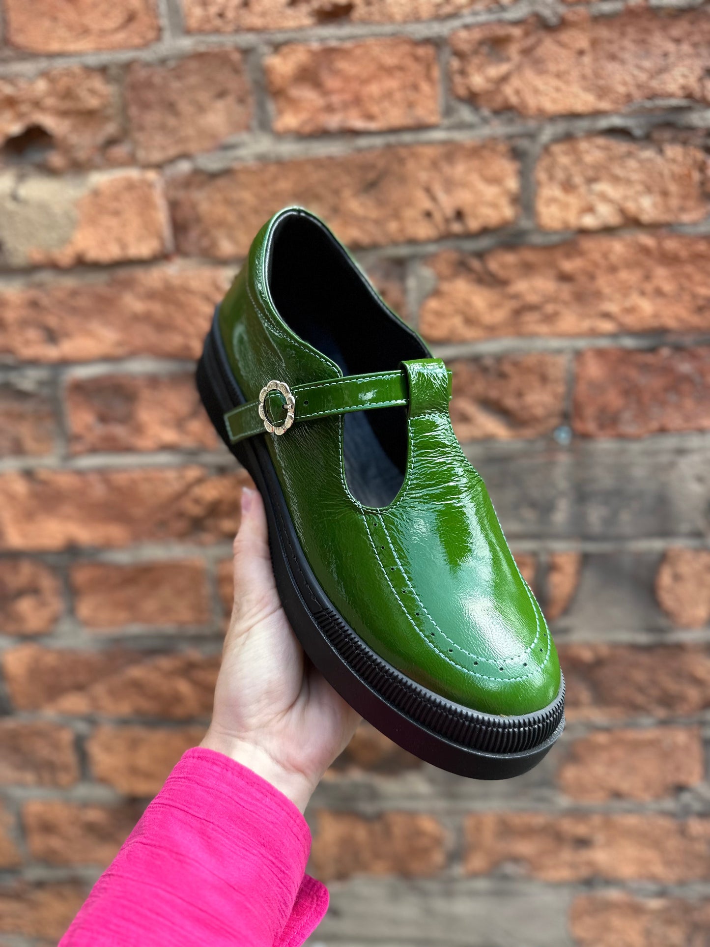 Emerald Patent T Bar Leigh Shoe