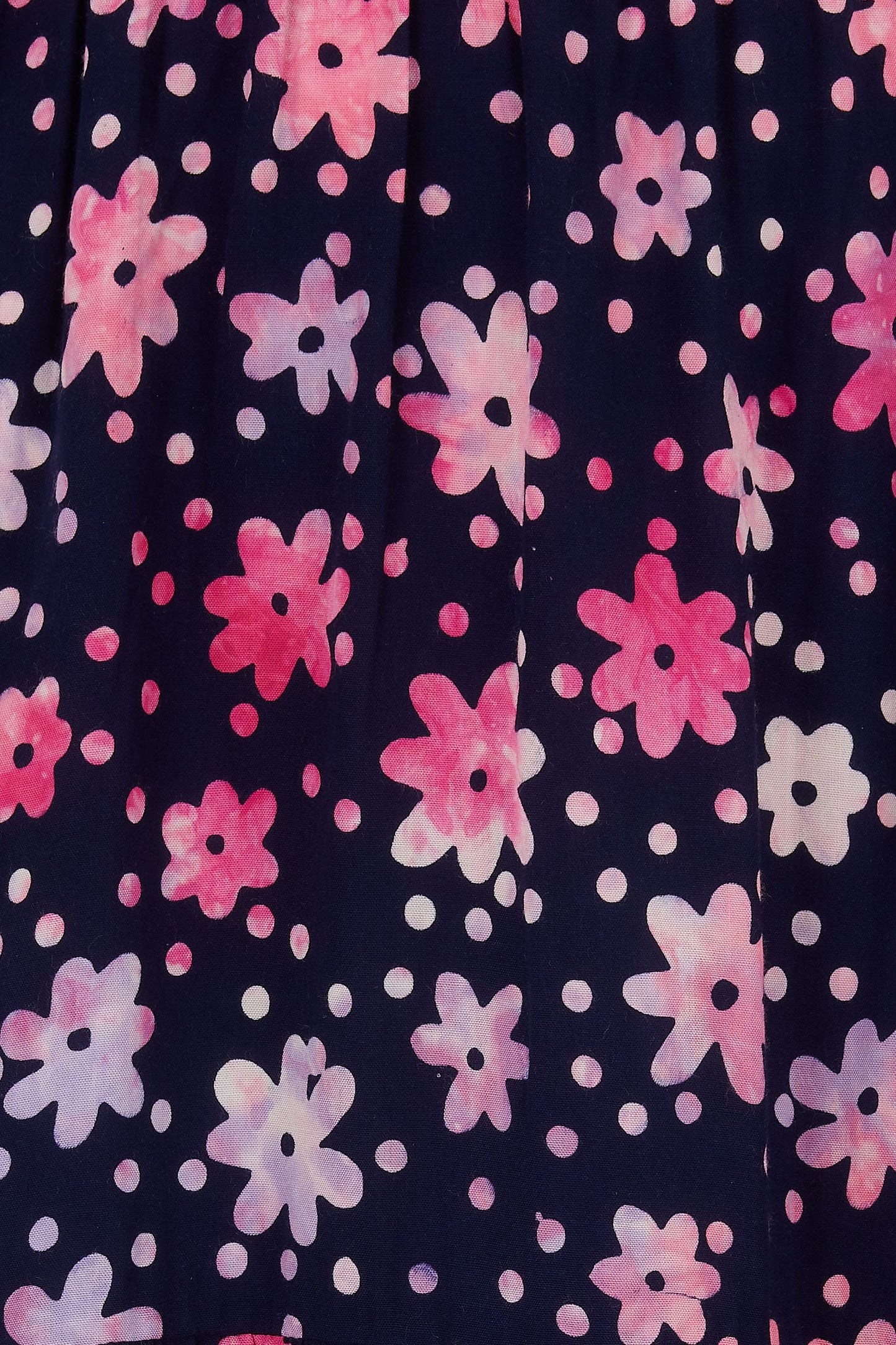 *Portia Batik Maxi Tiered Dress - Navy/Pink, Flower Power*