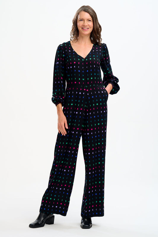 Angie Jumpsuit - Black, Moon Phases