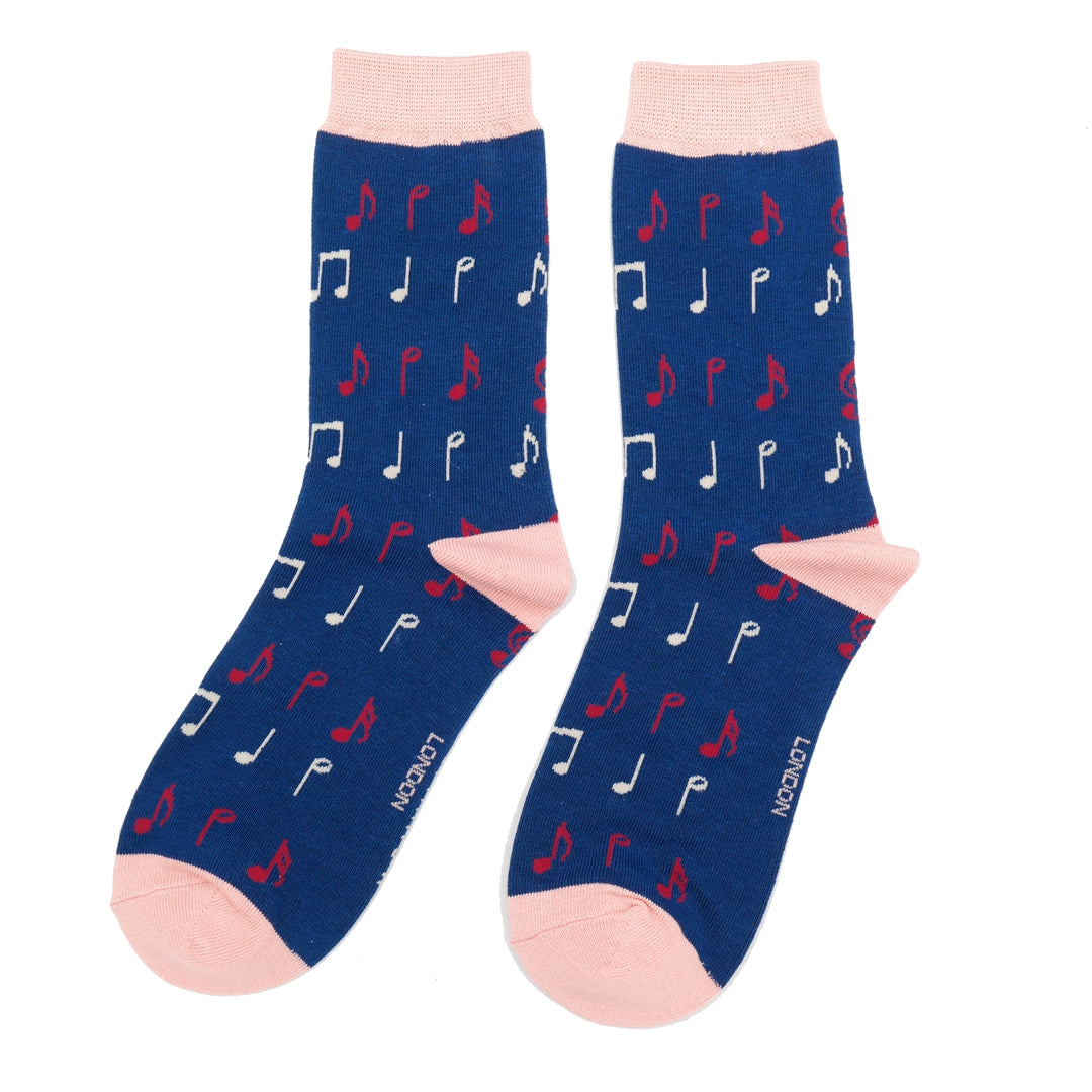 Music Socks Navy
